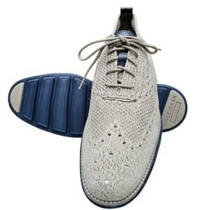 Tan Knit Oxfords Cole Haan StitchLite Size 10.5 Original Grand Wingtip Sneakers